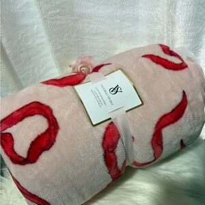 Victoria's Secret Plush Blanket in Pink and Red